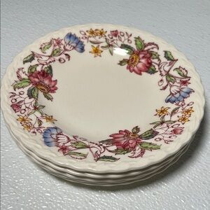 Vintage Vernon Kilns Dolores Salad/Lunch Plates~Hand Painted~Made in USA Set 5